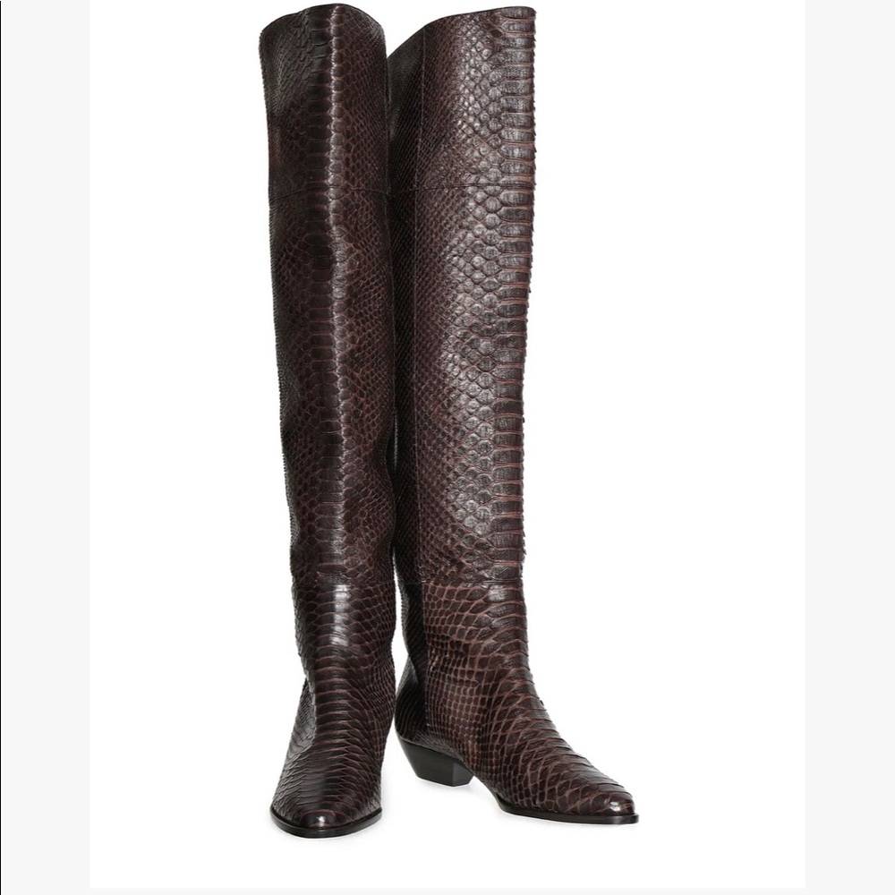MICHAEL KORS COLLECTION chocolate python boots